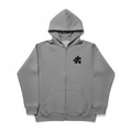 U.D.F Grey Inverted Puzzle Zip-Up Hoodie - Front View