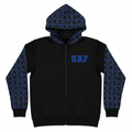 U.D.F Black & Royal Blue Puzzle Zip-Up Hoodie